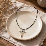 Indian Devotional Pendant - Silver Plated (45cm Cord)- Angel Chakra