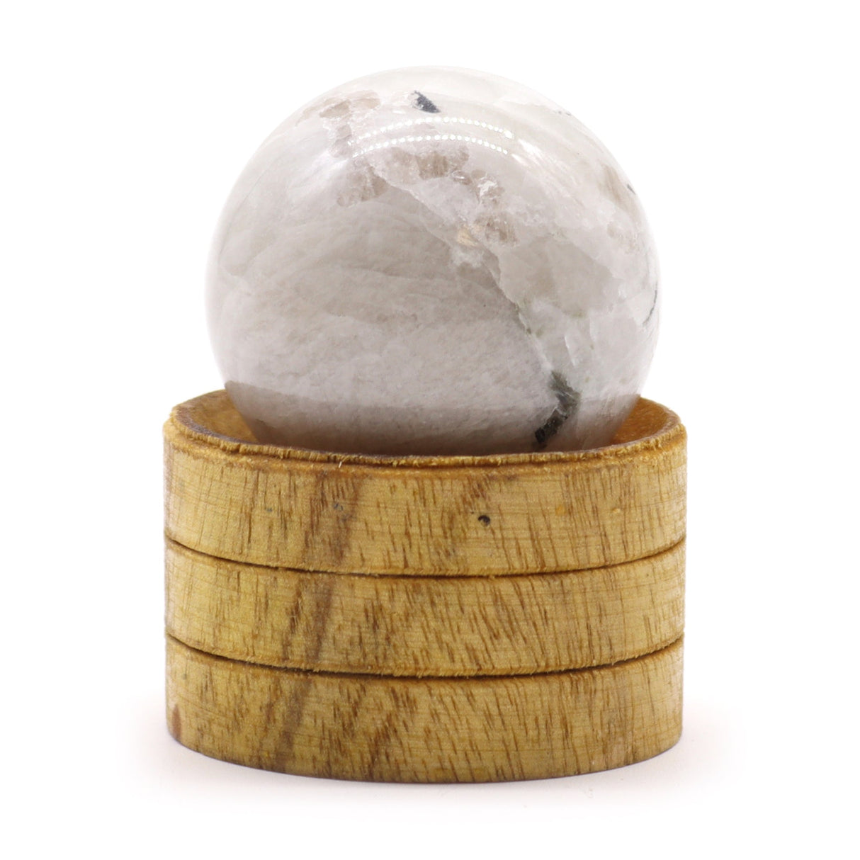 Gemstone Sphere 40mm - Indian Moonstone with Stand - SHAMTAM.COM