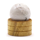 Gemstone Sphere 40mm - Indian Moonstone with Stand - SHAMTAM.COM