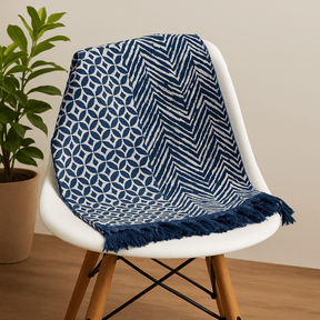 Indigo Throw Blanket 170x120cm Namoona Waves - SHAMTAM.COM