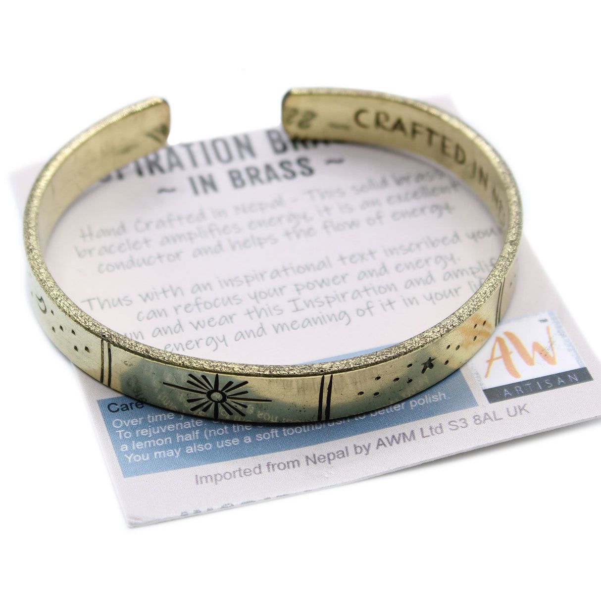 Inspiration Bracelet - Brass Snrise, Galaxy, Stars, Earth - SHAMTAM.COM