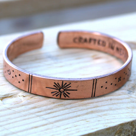 Inspiration Bracelet - Copper Snrise, Galaxy, Stars, Earth - SHAMTAM.COM