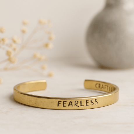 Inspirational Brass Message Bracelet Handmade In Nepal - SHAMTAM.COM