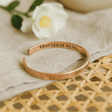 Inspirational Copper Bracelet, Handmade in Nepal - SHAMTAM.COM