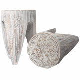 Interlocking Table/Stool set of 2 - Lrg Whitewash - SHAMTAM.COM