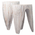 Interlocking Table/Stool set of 2 - Lrg Whitewash - SHAMTAM.COM