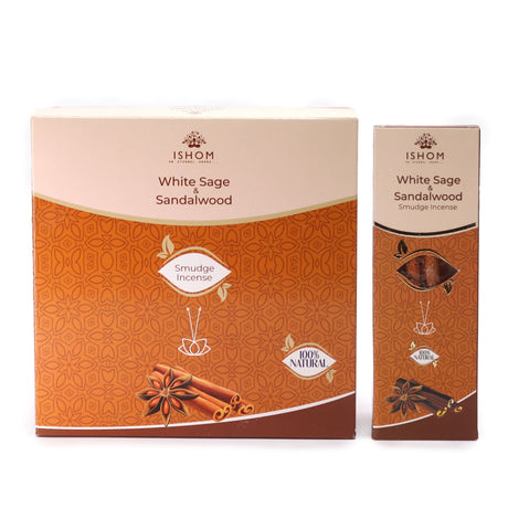 Ishom White Sage and Sandalwood Smudge Incense Sticks - SHAMTAM.COM
