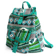 Boho Backpack Jacquard Bag - Teal - SHAMTAM.COM