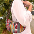 Jacquard Hobo Bag - Rich Browns (brown strap) - SHAMTAM.COM