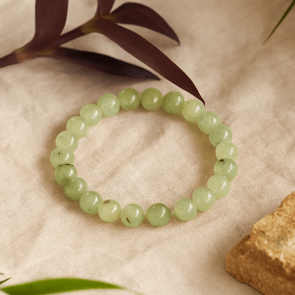 Jade Beaded Stretch Bracelet, 8mm - SHAMTAM.COM