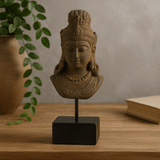 Java Princess Sculpture on Stand, Grey - SHAMTAM.COM