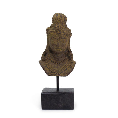 Java Princess Sculpture on Stand, Grey - SHAMTAM.COM