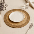 Jute Cotton Placemat 30cm Natural Border - SHAMTAM.COM