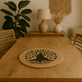 Natural Place Mat - Jute 30cm - Bodhi Tree Print - SHAMTAM.COM