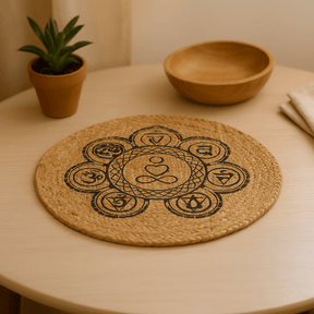 Jute Placemat Chakra Print 30cm - SHAMTAM.COM