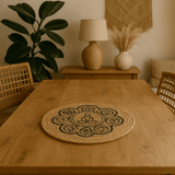 Natural Place Mat - Jute 30cm - Chakra Print - SHAMTAM.COM