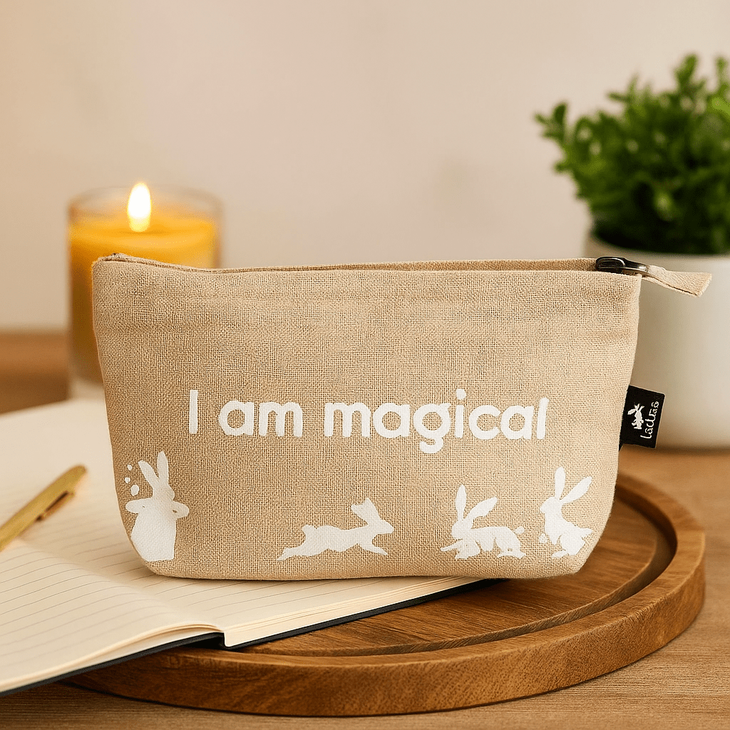Jute Pouch I Am Magical Hop Hare - SHAMTAM.COM