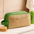 Jute Toiletry Bag - Natural and Green - SHAMTAM.COM