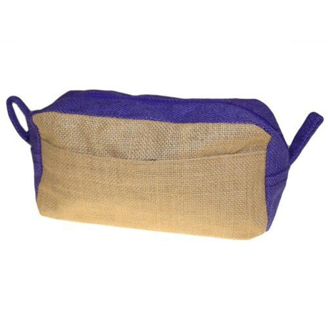 Jute Toiletry Bag - Natural & Lavender - SHAMTAM.COM