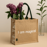 Jute Tote Bag Large - Hop Hare - SHAMTAM.COM