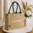 Jute Tote Bag - Large Lion Design - SHAMTAM.COM