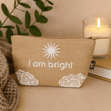 Jute Zipper Pouch I Am Bright Hop Hare - SHAMTAM.COM