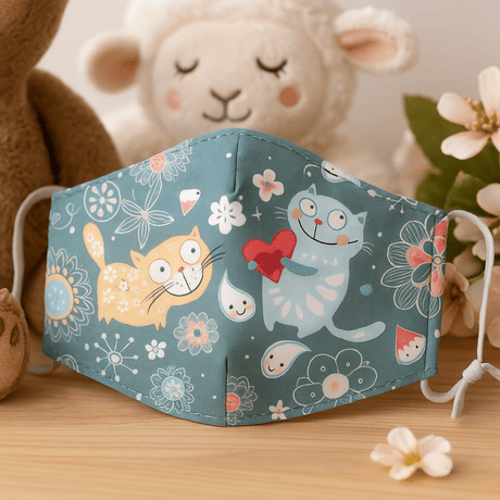 Kids Face Mask - Happy Cats With Filter - SHAMTAM.COM