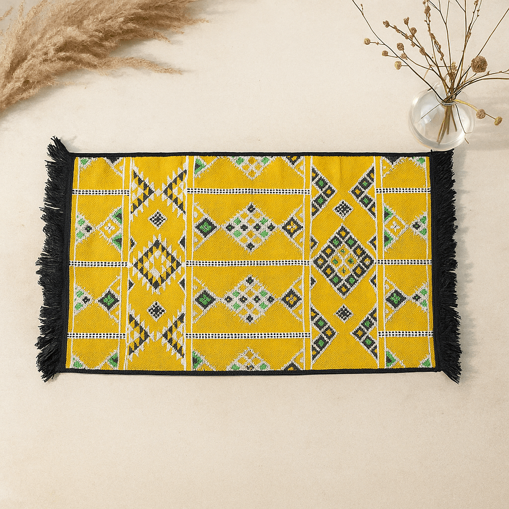 Kilim Area Rug 125x80 cm Yellow Turkish - SHAMTAM.COM