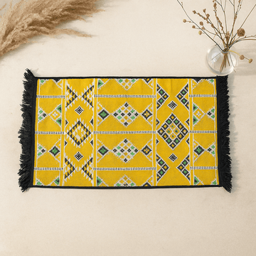 Kilim Area Rug 125x80 cm Yellow Turkish