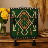 Kilim Messenger Bag, Emerald Green - SHAMTAM.COM
