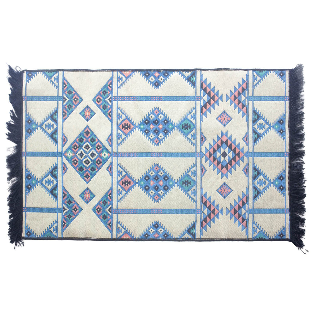 Kilim Rug 125x80 cm - Sky Blue - SHAMTAM.COM