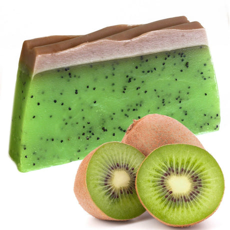 Kiwifruit Handmade Soap Slice With Poppy Seeds - SHAMTAM.COM