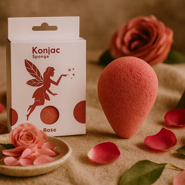 Konjac Arctisztító Szivacs Rózsa Csepp Alakú