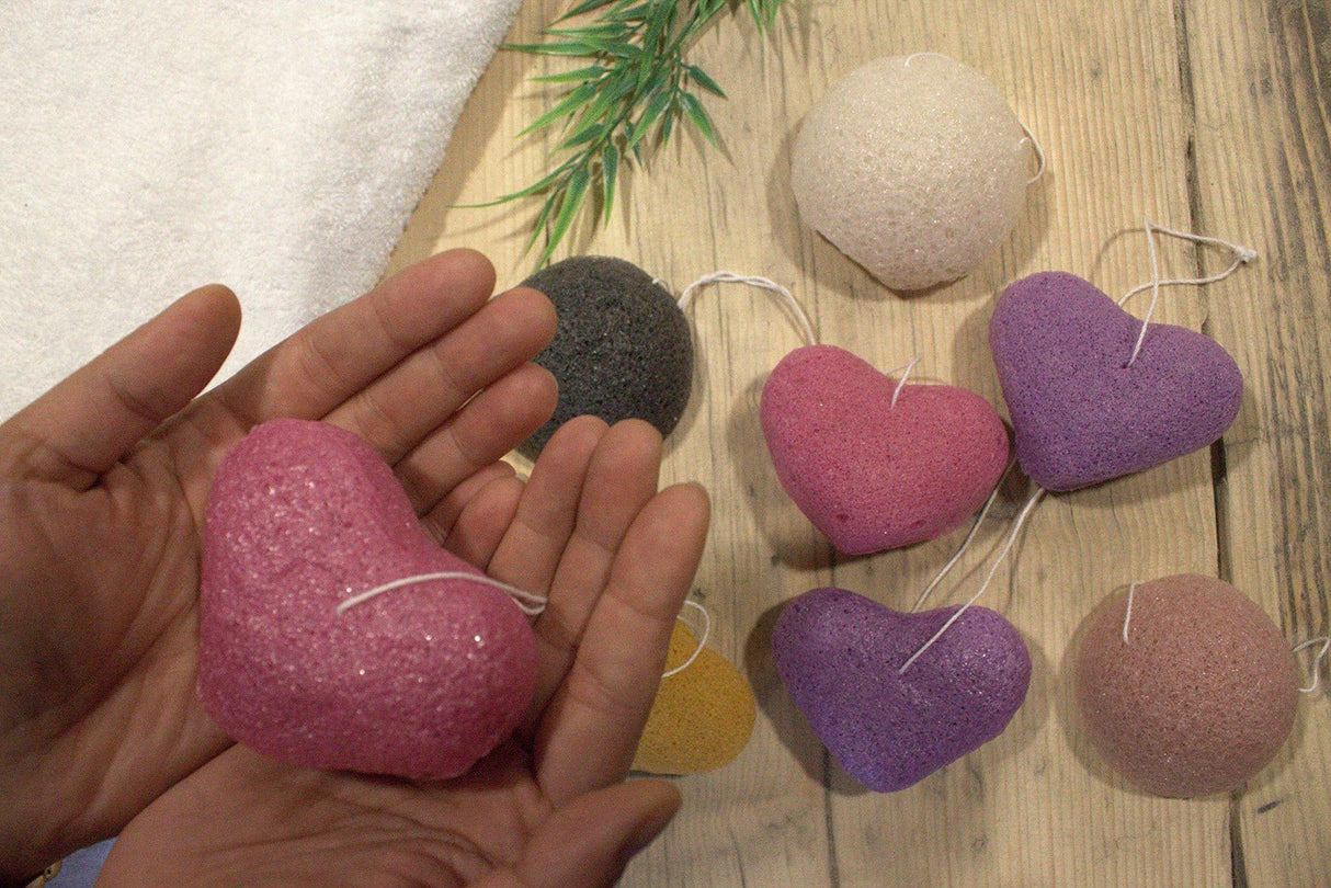 Konjac Heart Sponge - Peach - SHAMTAM.COM