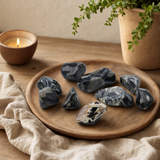 L Tumble Stones - Jasper - Silverleaf — styled in a warm, naturally lit interior