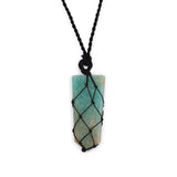 Amazonite Pendant - Laced Crystal Gemstone Flat Point - SHAMTAM.COM