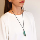 Amazonite Pendant - Laced Crystal Gemstone Flat Point - SHAMTAM.COM