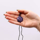 Lepidolite Pendant - Laced Crystal Gemstone Flat Point - SHAMTAM.COM