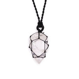 Rock Quartz Pendant - Laced Crystal Gemstone Flat Point - SHAMTAM.COM