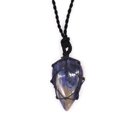 Sodalite Pendant - Laced Crystal Gemstone Flat Point - SHAMTAM.COM