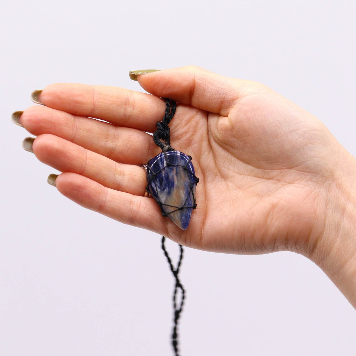 Sodalite Pendant - Laced Crystal Gemstone Flat Point - SHAMTAM.COM