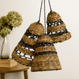 Lamp Shades Banana Leaf Raffia Set of 3 - SHAMTAM.COM