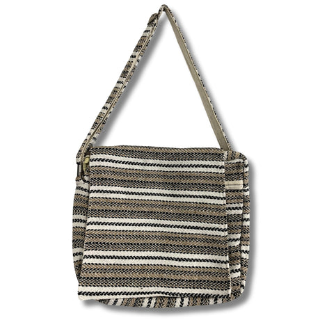 Soft Banjar Laptop Bag - Soft Cream & Grey - SHAMTAM.COM