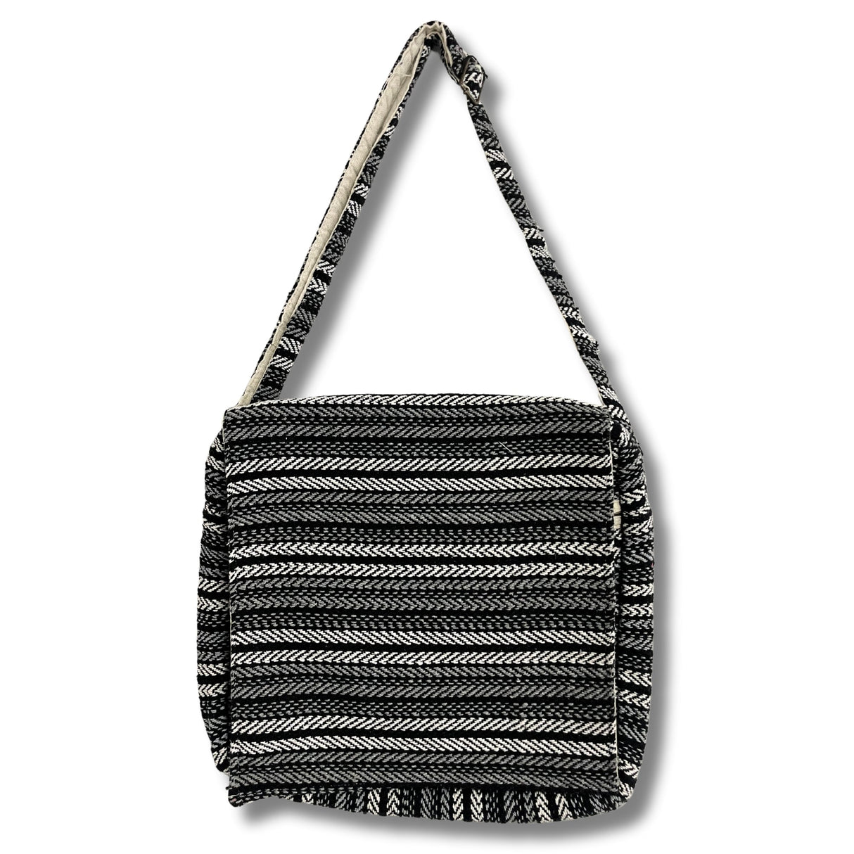 Soft Banjar Laptop Bag - Grey Strips - SHAMTAM.COM
