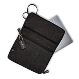 Stonewash Charcoal Large Laptop Pouch - Slim, Portable, and Stylish Organizer with Quick Access Design and Extra Side Pocket - SHAMTAM.COM