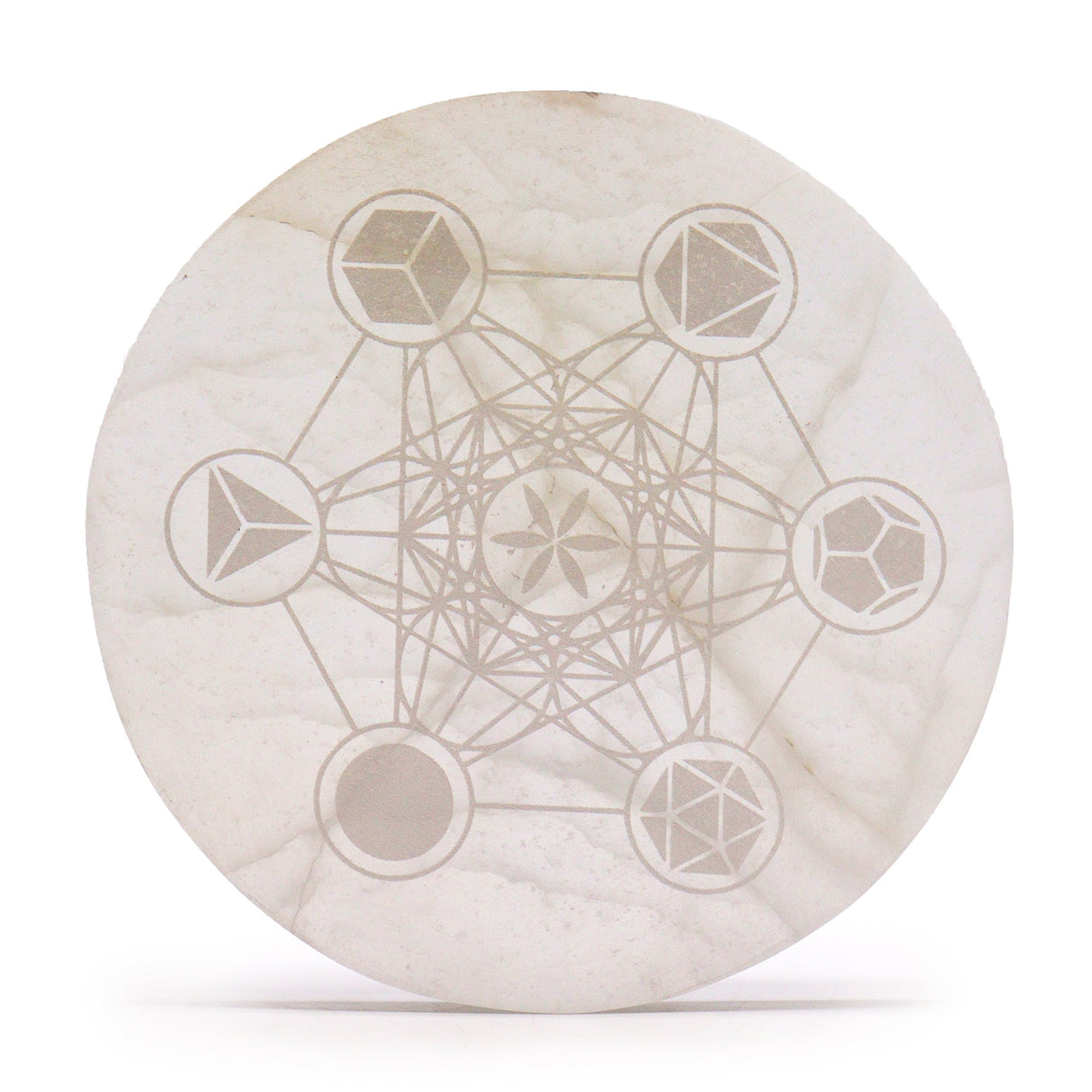 Sacred Geometry Charging Plate Selenite 18cm - SHAMTAM.COM