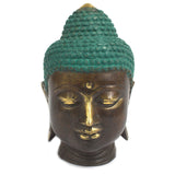 Large Classic Brass Buddha Head - SHAMTAM.COM