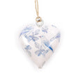 Large Decorative Heart - Shaped Ornament with Blue Bird Design - Glossy Ceramic Finish for Hanging Decor - SHAMTAM.COM