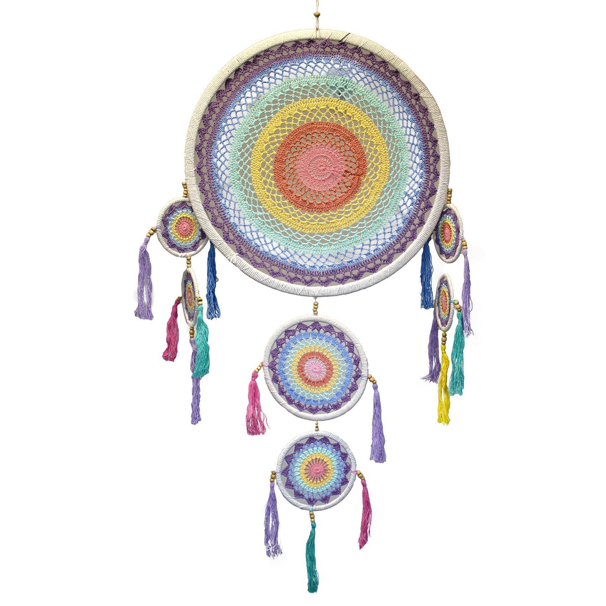 Large Dreamcatcher (55cm) - Pastel Rainbow - SHAMTAM.COM