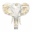 Large Elephant Head - Gold & Whitewash - SHAMTAM.COM